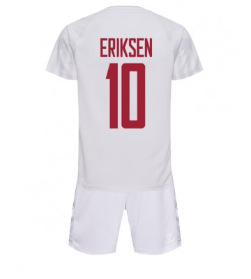 Maillot de foot Danemark Christian Eriksen #10 Extérieur enfant Monde 2022 Manches Courte (+ pantalon court)